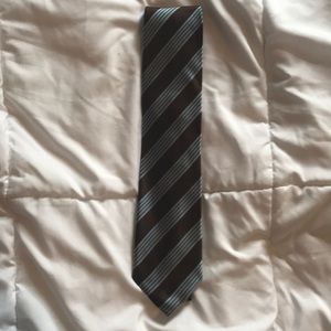 Barney's New York 100% Silk Tie Brown/Blue